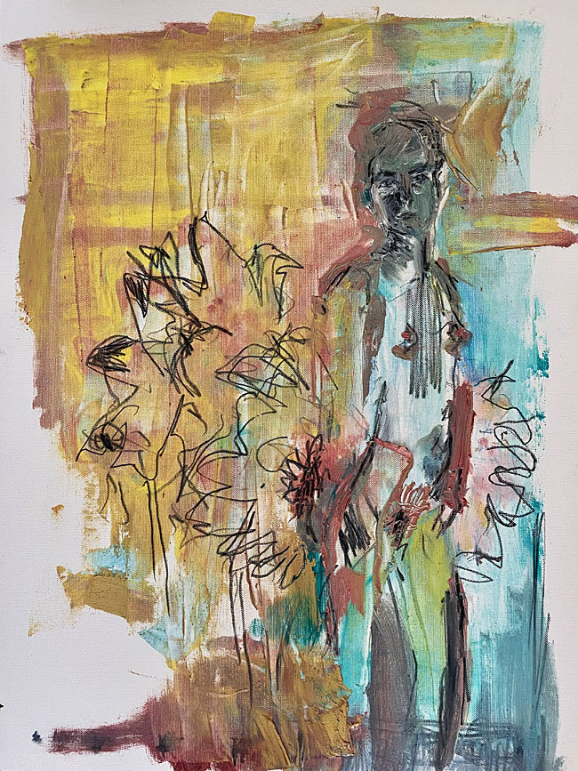 Self-portrait with perimenopausal flowers